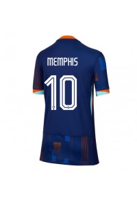 Nederland Memphis Depay #10 Voetbaltruitje Uit tenue Dames EK 2024 Korte Mouw